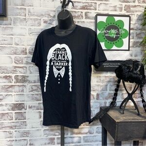 Wednesday Addams Women's Black Graphic Tee and wig